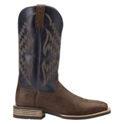 Ariat Men's Tycoon Bar Top Brown & Arizona Sky Square Toe Boots 10014053 -Ariat 10014053 side1