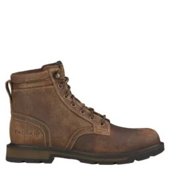 Ariat Men's Groundbreaker 6" Brown Lace-Up Soft Toe Work Boots 10016256 -Ariat 10016256 side