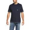 Ariat® Men's Rebar Workman Short Sleeve Navy T-shirt 10019132 -Ariat 10019132 front