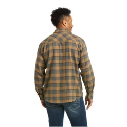 Ariat® Men's Hartford Boardwalk Brown Plaid Long Sleeve Shirt 10037335 -Ariat 10037335b