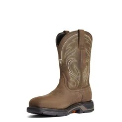 Ariat Men's WorkHog XT Cottonwood Brown Carbon Toe Work Boots 10038318 -Ariat 10038318 medial