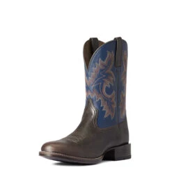 Ariat Men's Stockman Ultra Wicker/Federal Blue Western Boots 10038366 -Ariat 10038366 3 4 front