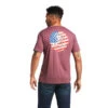 Ariat® Men's Short Sleeve Burgundy Graphic Flag Circle Tee 10039928 -Ariat 10039928 front