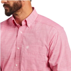 Ariat® Men's Bright Rose Classic Fit Button Down Shirt 10040701 -Ariat 10040701b