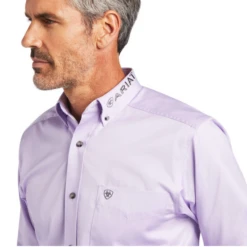 Ariat® Men's Lilac & Grey Fitted Button Down Shirt 10040703 -Ariat 10040703b