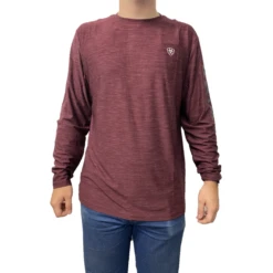 Ariat® Men's Malbec Heather Charger Logo Long Sleeve T-Shirt 10041001