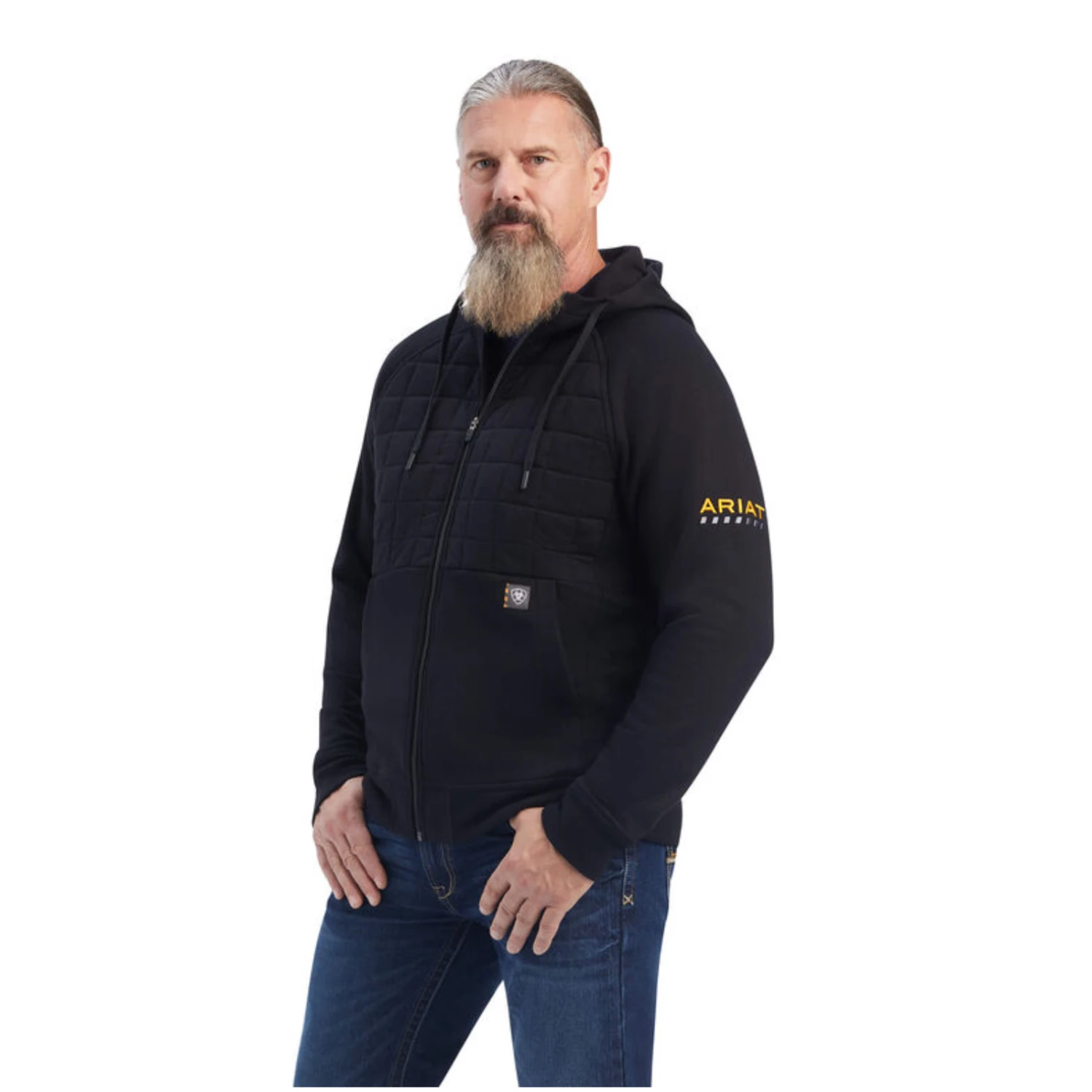 Ariat® Men's Rebar Regulator Full Zip Black Hoodie 10041492 3 Ariat® Men's Rebar Regulator Full Zip Black Hoodie 10041492