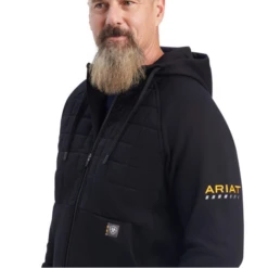 Ariat® Men's Rebar Regulator Full Zip Black Hoodie 10041492 7 Ariat® Men's Rebar Regulator Full Zip Black Hoodie 10041492 -Ariat 10041492b