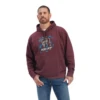 Ariat® Men's Southwest Block Malbec Heather Hoodie 10041722 -Ariat 10041722