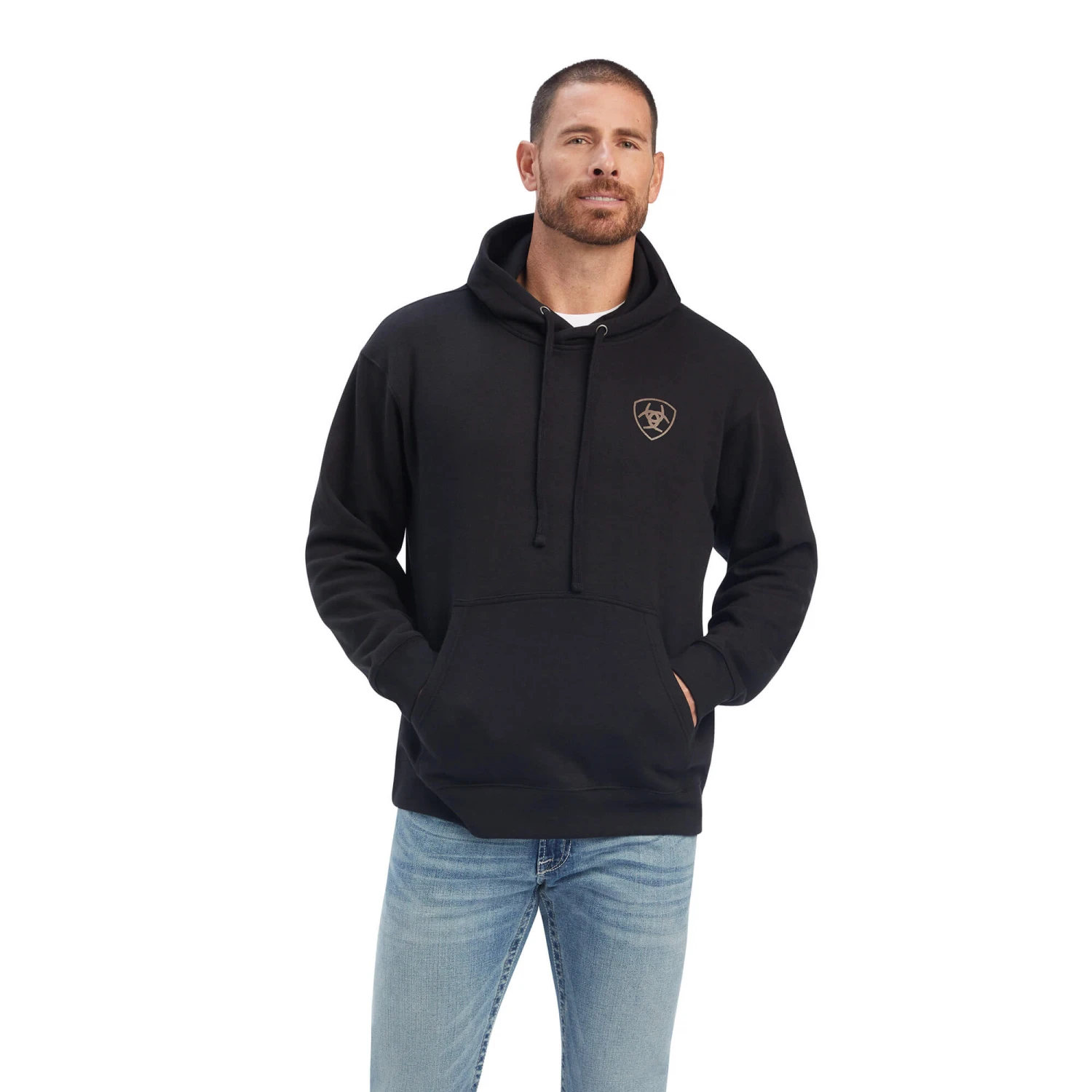 Ariat® Men's Black EST Block Logo Graphic Hoodie 10041724 4 Ariat® Men's Black EST Block Logo Graphic Hoodie 10041724 - Image 2