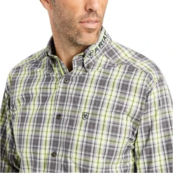 Ariat® Men's Pro Team Mabry Macaw Green Button Down Shirt 10041785 -Ariat 10041785b