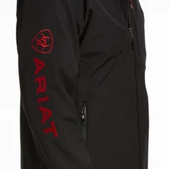 Ariat® Men's Logo 2.0 Black & Red Softshell Jacket 10043176 -Ariat 10043176 2