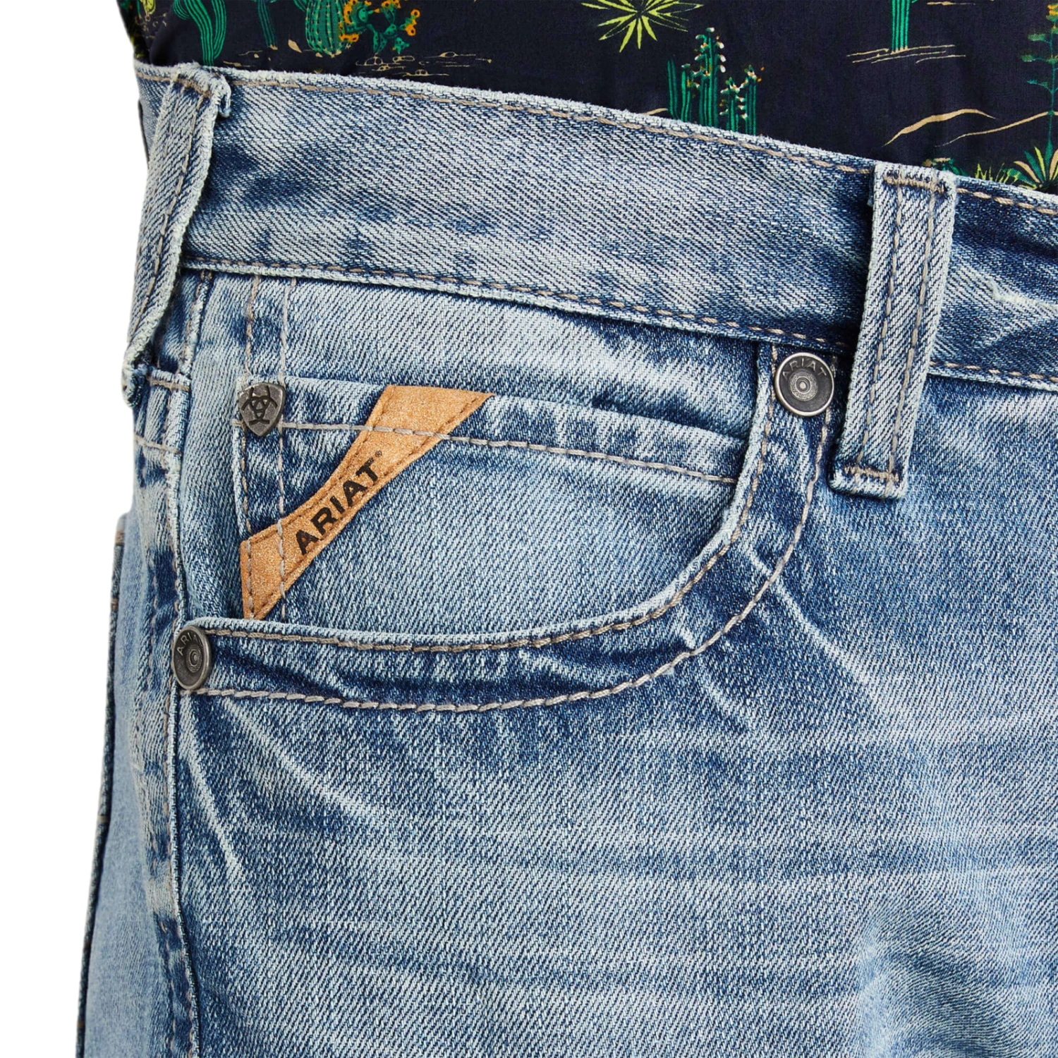 Ariat® Men's M7 Slim Fit Light Wash Straight Leg Jeans 10043187 6 Ariat® Men's M7 Slim Fit Light Wash Straight Leg Jeans 10043187 - Image 4