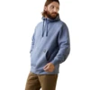 Ariat® Men's Rebar Workman 1/4 Zip Blue Heather Hoodie 10043368 -Ariat 10043368a 5e635503 f97b 46be 827c b90fe335e1b7