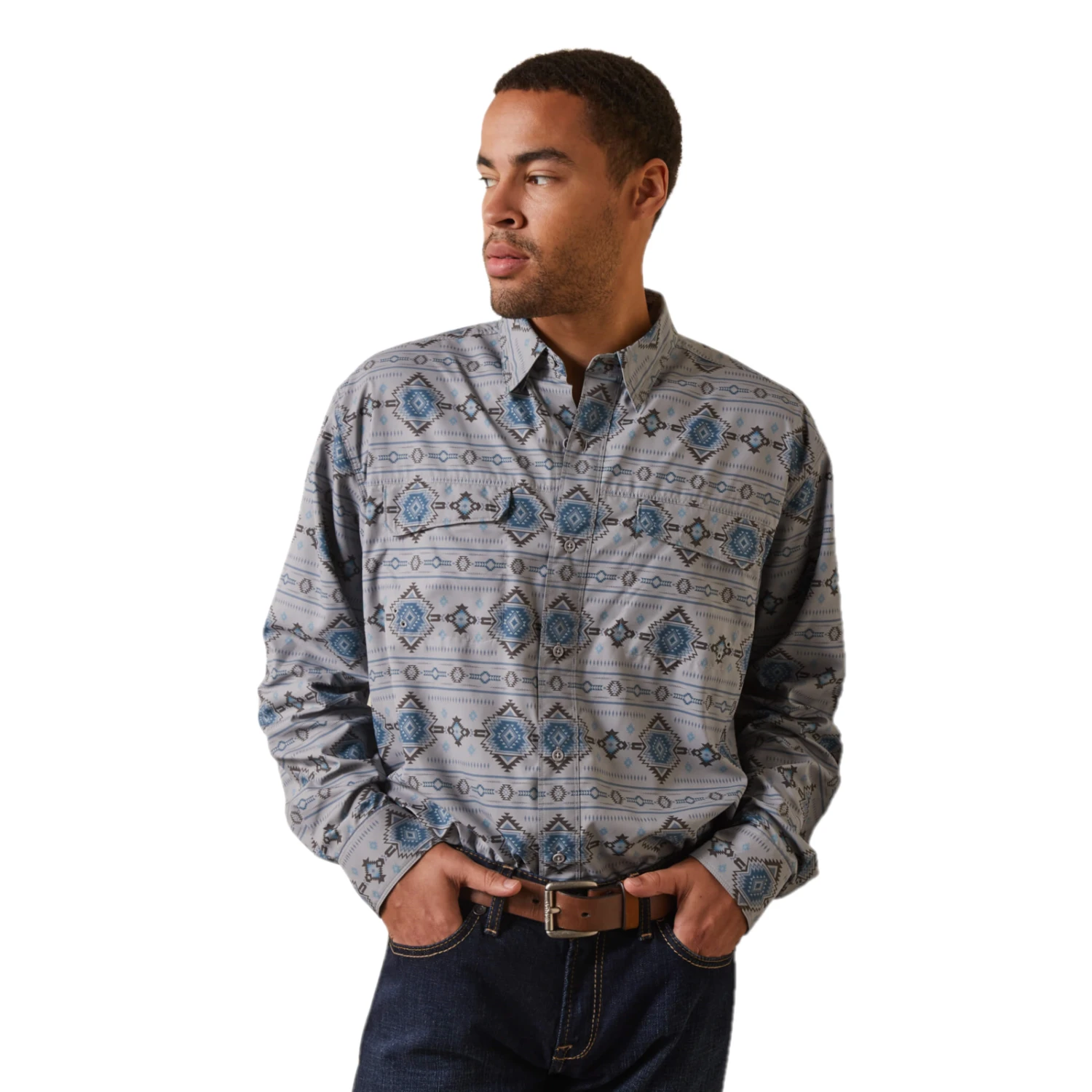 Ariat® Men's VentTEK™ Outbound Moon Mist Button Down Shirt 10043424 3 Ariat® Men's VentTEK™ Outbound Moon Mist Button Down Shirt 10043424