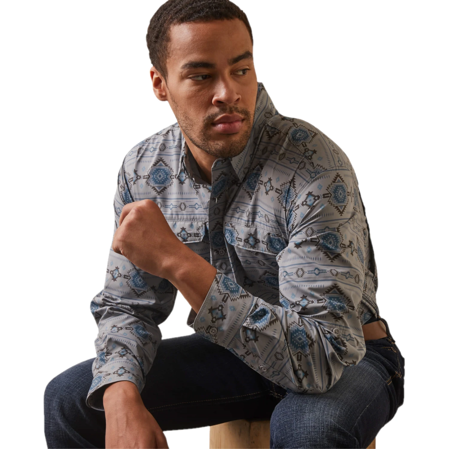 Ariat® Men's VentTEK™ Outbound Moon Mist Button Down Shirt 10043424 6 Ariat® Men's VentTEK™ Outbound Moon Mist Button Down Shirt 10043424 - Image 4