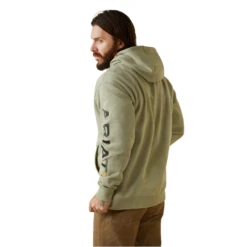 Ariat® Men's Rebar Graphic Heather Sage Pullover Hoodie 10043588 -Ariat 10043588b