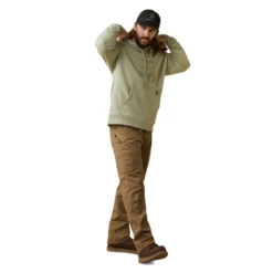 Ariat® Men's Rebar Graphic Heather Sage Pullover Hoodie 10043588 -Ariat 10043588d