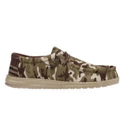 Hey Dude® Wally Men's Camo USA Flag Slip On Shoe 110067037 -Ariat 110067037 WALLY CAMO FLAG LEFT 1321