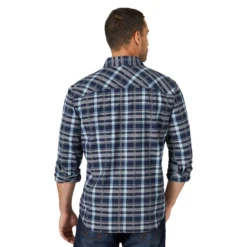 Wrangler Retro® Men's Premium Dark Sapphire Button Up Shirt 112318887 -Ariat 112318887b