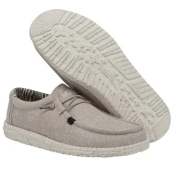 Hey Dude® Men's Wally Eco Linen Beige Slip On Shoes 112470521 -Ariat 112470521