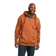 AriatĀ® Men's Rebar Workman Copper 1/4 Zip Hoodie 10037727