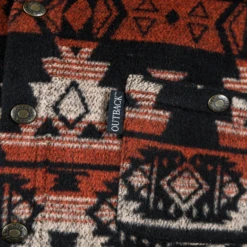 Outback Trading Company® Men's Hudson Aztec Burnt Red Shirt Jacket 42720-BNR -Ariat 42720 BNRd