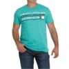 Cinch Men's "Lead, Don't Follow" SS Turquoise T-Shirt MTT1690454 -Ariat 454 fnt