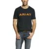 Ariat® Men's Branded Logo Navy & Orange Short Sleeve T-Shirt 10025207 -Ariat 57 1102a4d1 00a3 460d 912d 1149a6c798ef
