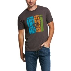 Ariat® Men's Brown Heather Standing Tall Short Sleeve T-Shirt 10032539