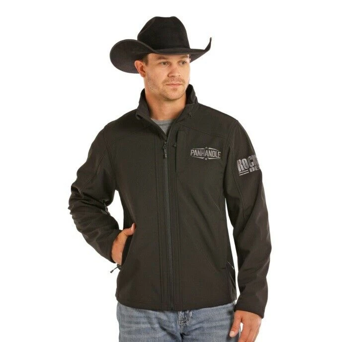 Powder River Outfitters Men's Black Softshell Logo Jacket 92-9645-01 3 Powder River Outfitters Men's Black Softshell Logo Jacket 92-9645-01