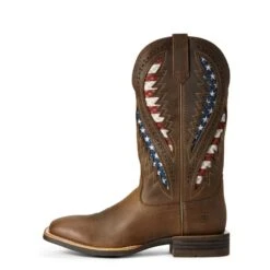 Ariat® Men's Quickdraw VentTEK® Brown Patriotic Flag Boots 10027165 -Ariat 57 c4b2f287 7033 4147 9749 5233144265f3
