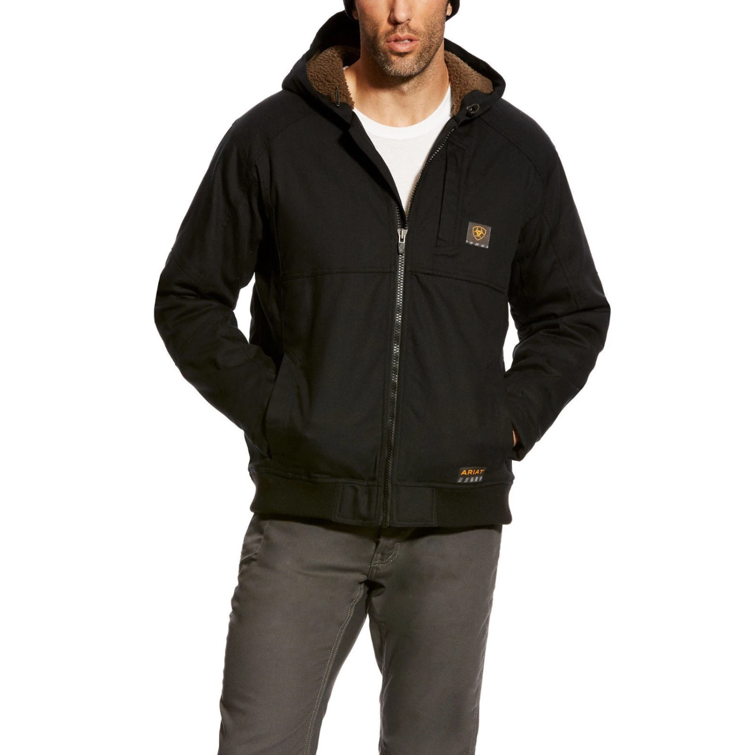 Ariat® Men's Rebar Duracanvas Black Hooded Jacket 10023915 3 Ariat® Men's Rebar Duracanvas Black Hooded Jacket 10023915