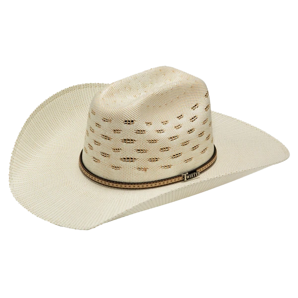 Twister Unisex Bangora Ivory And Tan Western Straw Hat T71820 3 Twister Unisex Bangora Ivory And Tan Western Straw Hat T71820