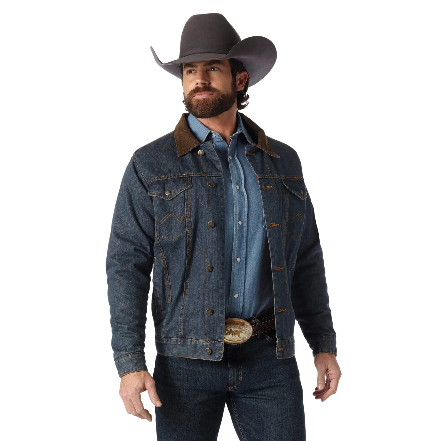 Wrangler® Blanket Lined Rustic Denim Jacket 74265RT 3 Wrangler® Blanket Lined Rustic Denim Jacket 74265RT