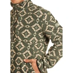 Powder River Outfitters Men's Aztec Knit Olive Pullover 91-1041-31 -Ariat 91 1041 B