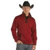 Powder River Men's Performance Jacquard Burgundy Knit Sweatshirt 91-1051 -Ariat 91 1051