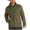 Powder River Outfitters Men's Plaid Wool Olive Coat Jacket 92-1013-31 -Ariat 92 1013