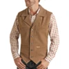 Powder River Men's Solid Montana Camel Vest 98-1176-25 -Ariat 98 1176 camel