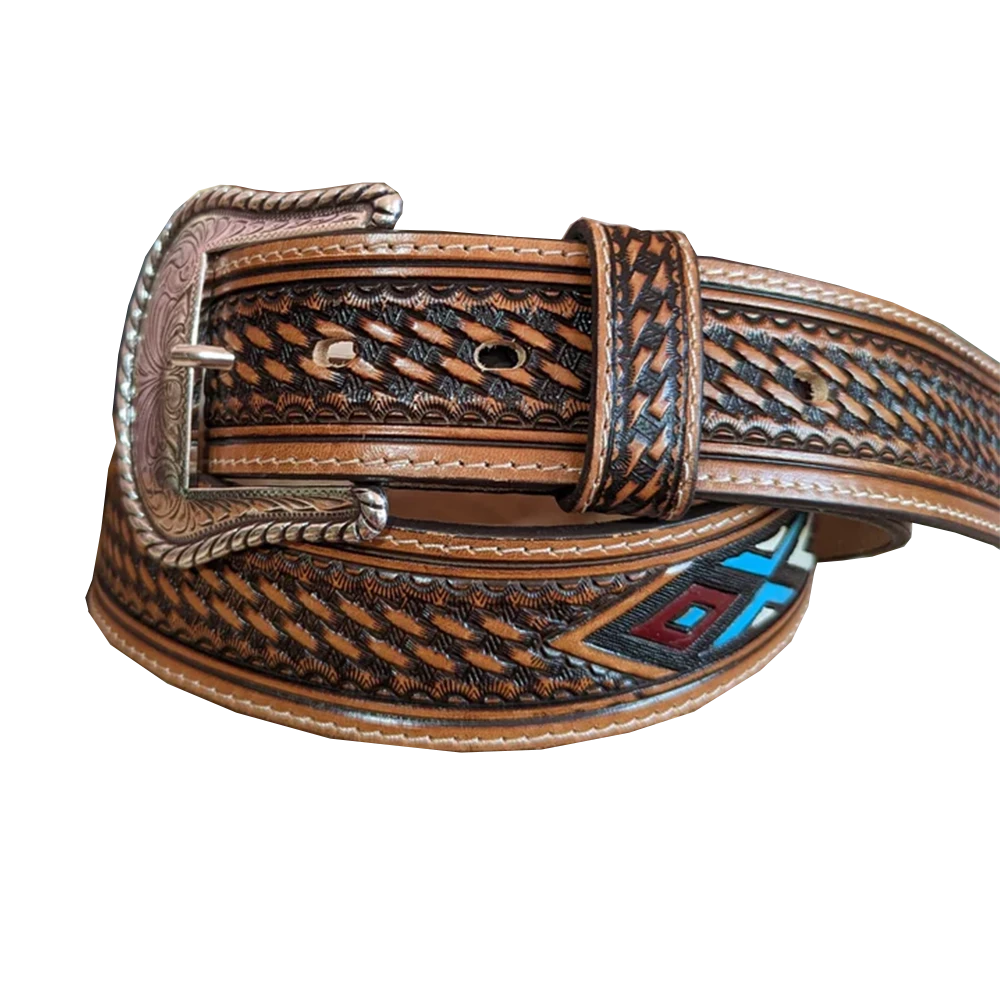 Brighton Men's "Tan Sierra" Sunrise Basket Weave Leather Belt C14134 3 Brighton Men's "Tan Sierra" Sunrise Basket Weave Leather Belt C14134