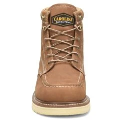 Carolina Men's AMP Tan 6" Waterproof Moc Toe Wedge Work Boots CA7041 -Ariat CA7041 Toe