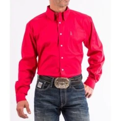 Cinch Men's LS Pink Button-Down Shirt MTW1343012