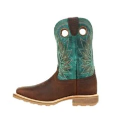 Durango® Men's Maverick Ranger Brown & Turquoise Square Toe Boots DDB0300 -Ariat DDB0300B