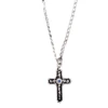M&F Western® Men's Inlay Silver Blue Stone Cross Necklace DN130 -Ariat DN130A