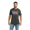 Ariat Men's Short Sleeve Charcoal Grey Heather T-Shirt 10037833 -Ariat F21 MNS WEST 10037833 front