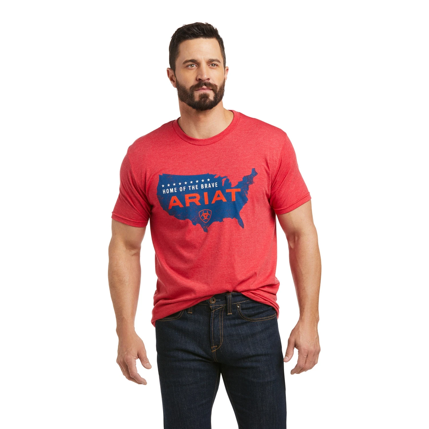Ariat Men's Home Of The Brave SS Red Heather T-Shirt 10037835 3 Ariat Men's Home Of The Brave SS Red Heather T-Shirt 10037835