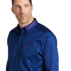 Ariat® Men's Team Logo Twill Long Sleeve Blue Depths Shirt 10038014 -Ariat F21 MNS WEST 10038014 detail02