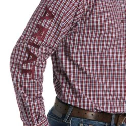 Ariat Men's Team Waylen Pomegranate Button Down Shirt 10038082 -Ariat F21 MNS WEST 10038082 detail02