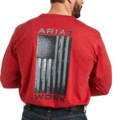 Ariat Men Rebar Workman Alloy Red Flag Graphic Tee Shirt 10037705 -Ariat F21 MNS WORK 10037705 detail01 1