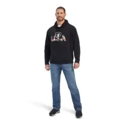 Ariat® Men's USA Proud Black Graphic Hooded Sweatshirt 10041720 -Ariat F22 MNS WEST 10041720 full